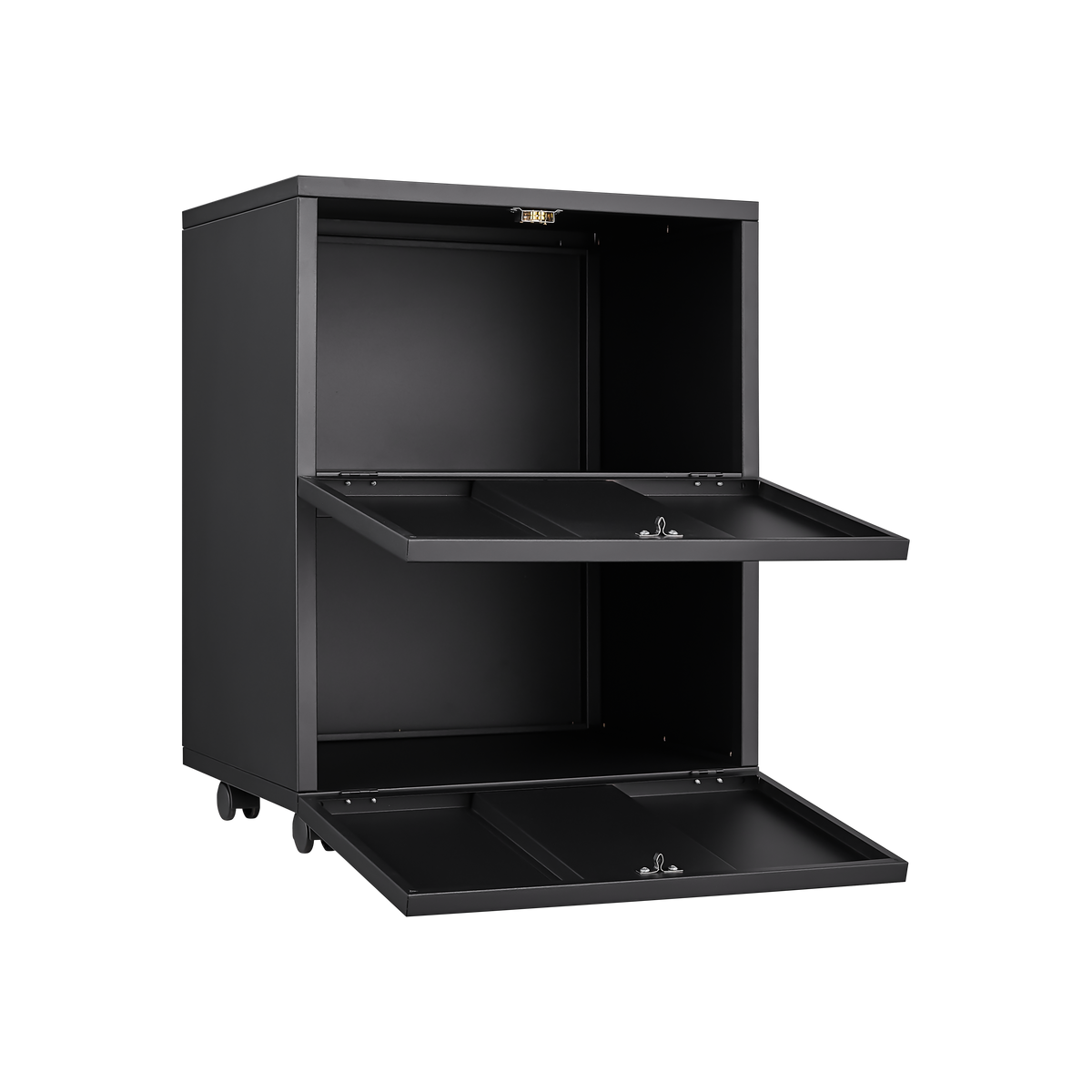 Office furniture Copier Cabinet black 2 door steel copier stand mobile pedestal file