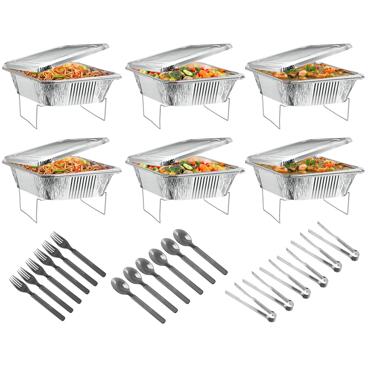 36Pcs Disposable Chafing Dish Buffet Set Food Warmers For Party Buffet