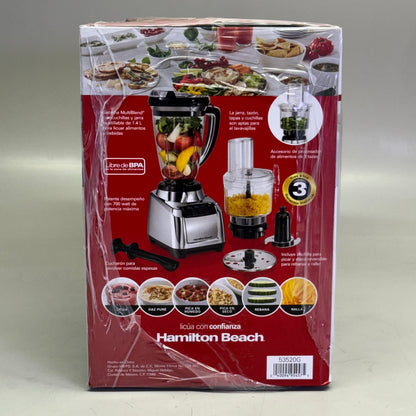 HAMILTON BEACH Kitchen System With Blender & Food Processor 700Watts 13" x 13.5" x 9.5" Grey 53520G