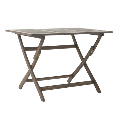 Blissique Outdoor Foldable Wood Dining Table With Slat Design