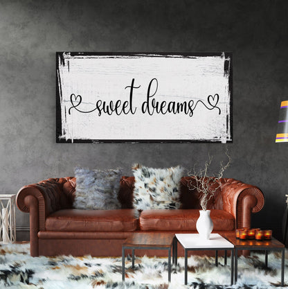 Master Bedroom Sign, Sweet Dreams Canvas Sign, Bedroom Wall Decor, Sign For Bedroom, distressed Canvas Sign, Sign Above Bed, Bedroom Art