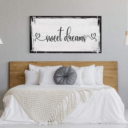 Master Bedroom Sign, Sweet Dreams Canvas Sign, Bedroom Wall Decor, Sign For Bedroom, distressed Canvas Sign, Sign Above Bed, Bedroom Art