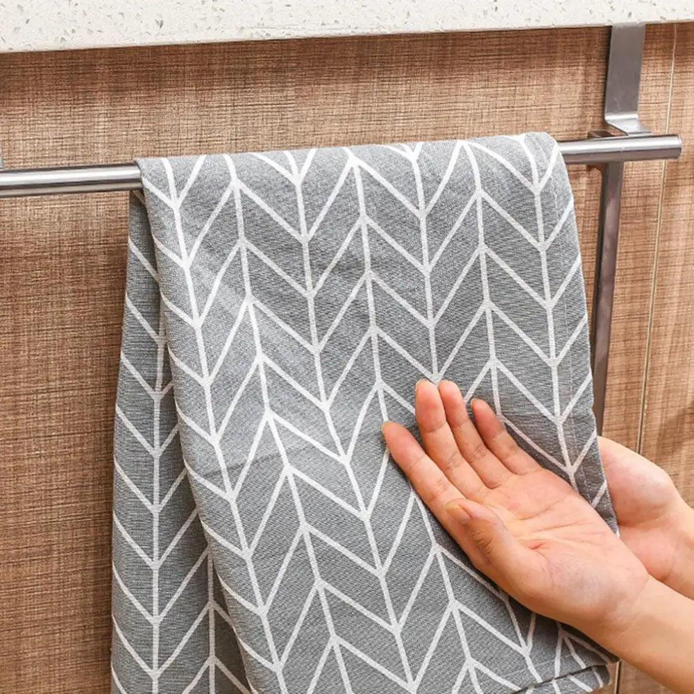 Towel Rack Over Door Towel Bar Hanging Holder Stainless Steel Bathroom Kitchen Cabinet