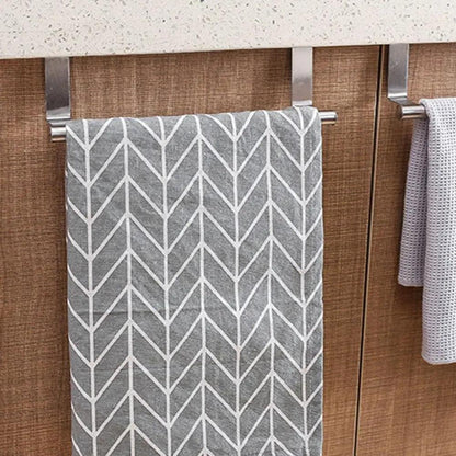 Towel Rack Over Door Towel Bar Hanging Holder Stainless Steel Bathroom Kitchen Cabinet