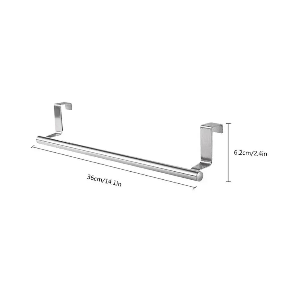 Towel Rack Over Door Towel Bar Hanging Holder Stainless Steel Bathroom Kitchen Cabinet