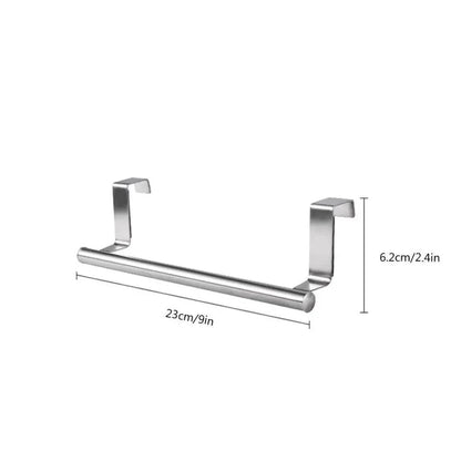 Towel Rack Over Door Towel Bar Hanging Holder Stainless Steel Bathroom Kitchen Cabinet